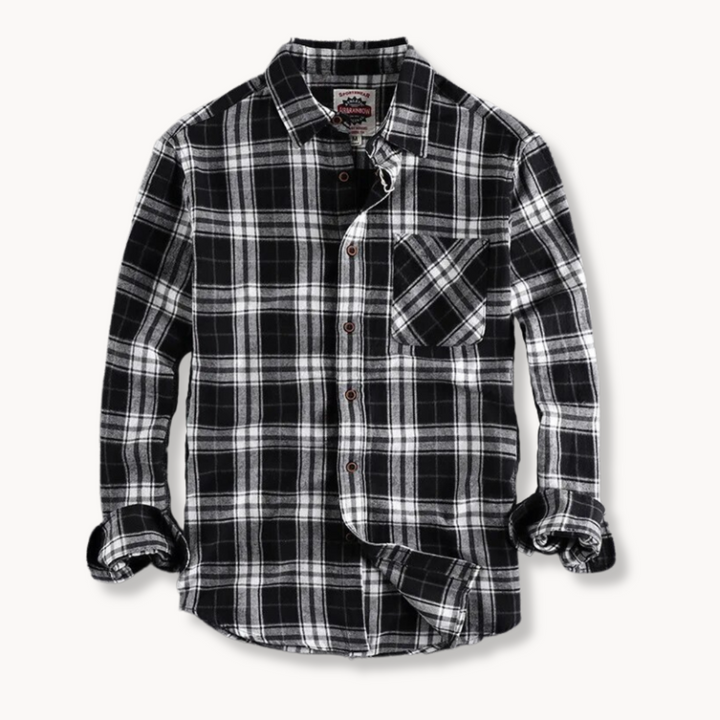 Mens Flannel Shirt Brushed Blend Fabric Chest Pocket
