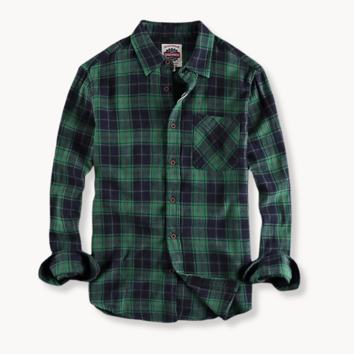 Mens Flannel Shirt Brushed Blend Fabric Chest Pocket