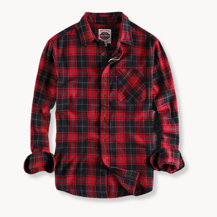 Mens Flannel Shirt Brushed Blend Fabric Chest Pocket