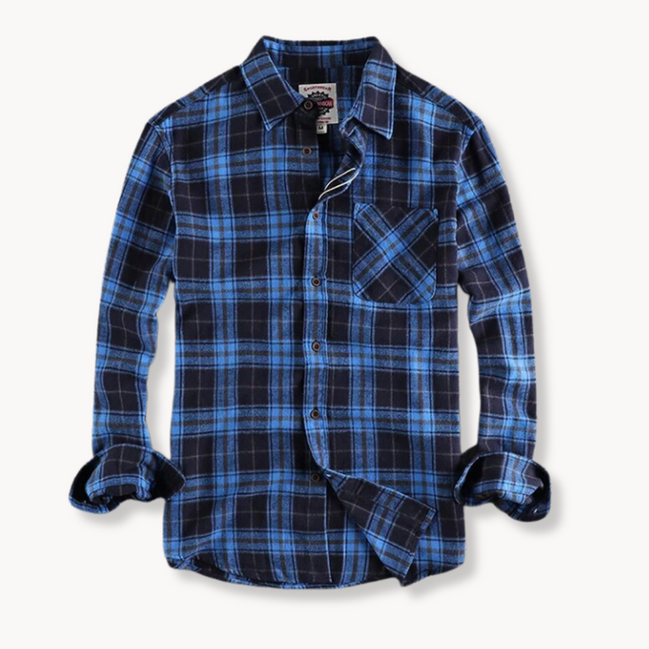 Mens Flannel Shirt Brushed Blend Fabric Chest Pocket