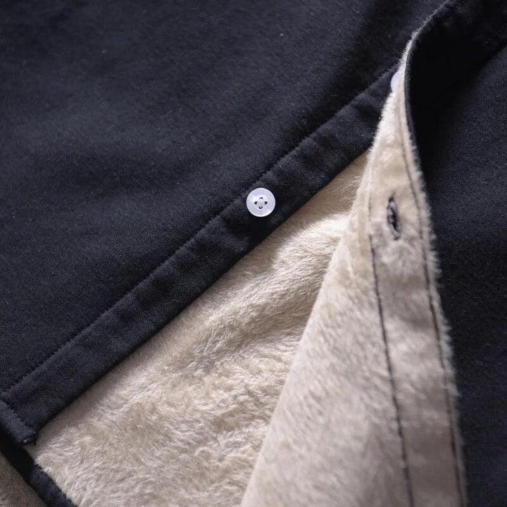Mens Flannel Shirt Soft Blend Fabric Button Front