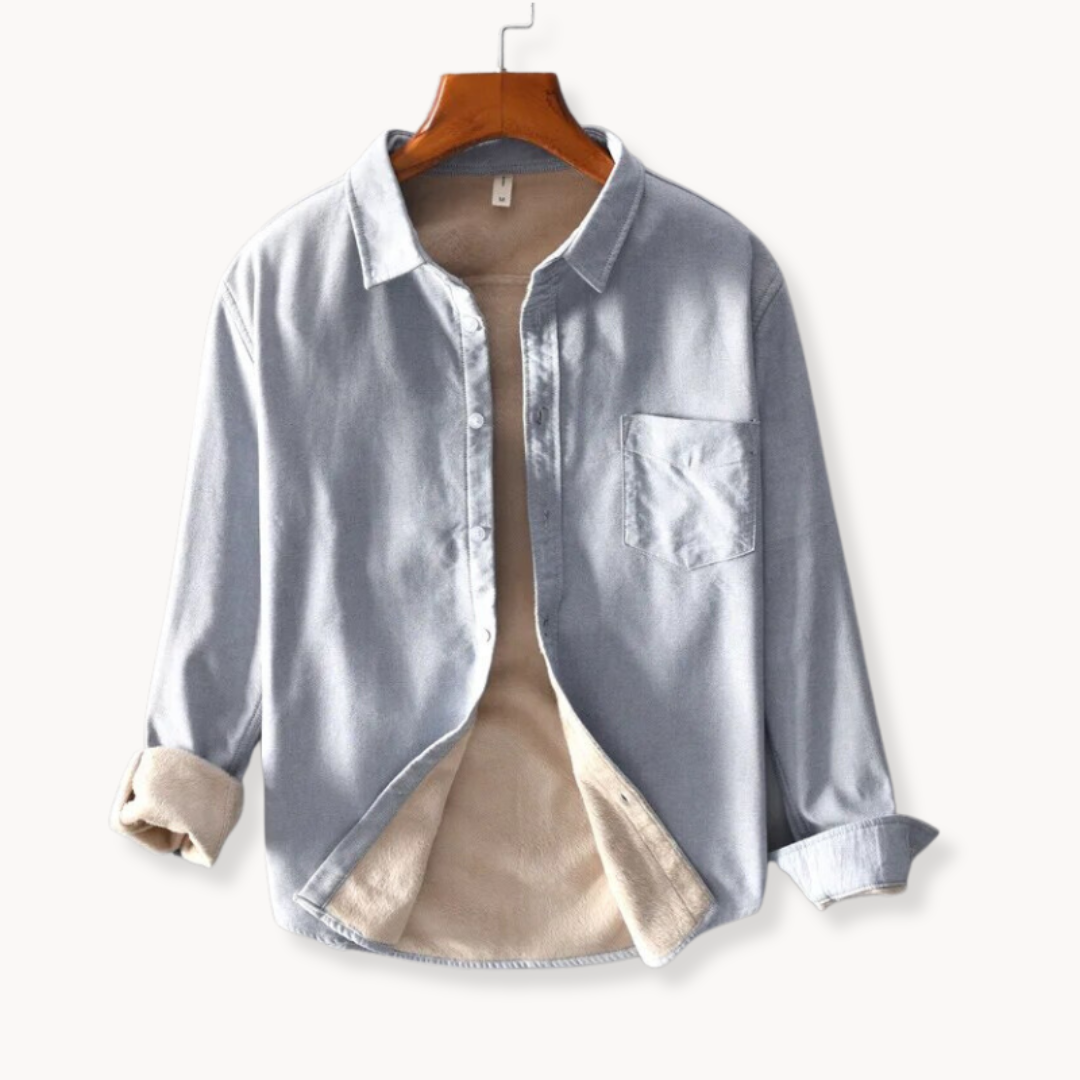 Mens Flannel Shirt Soft Blend Fabric Button Front