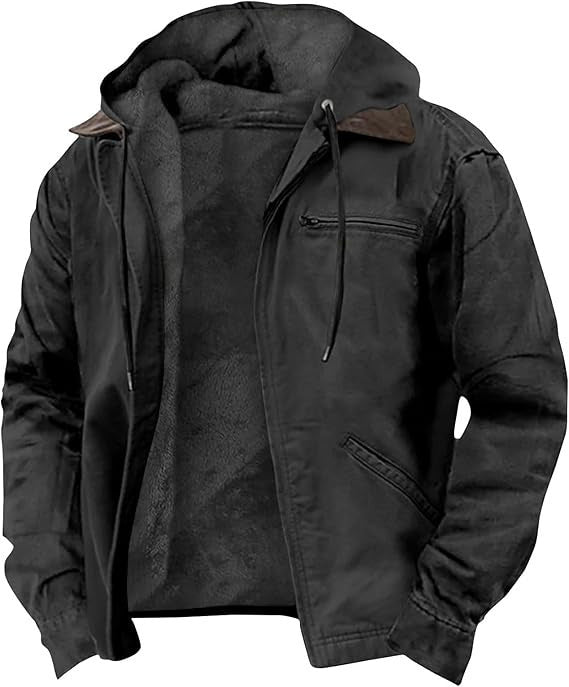 Mens Hooded Jacket with Fleece Lining - BritishMode