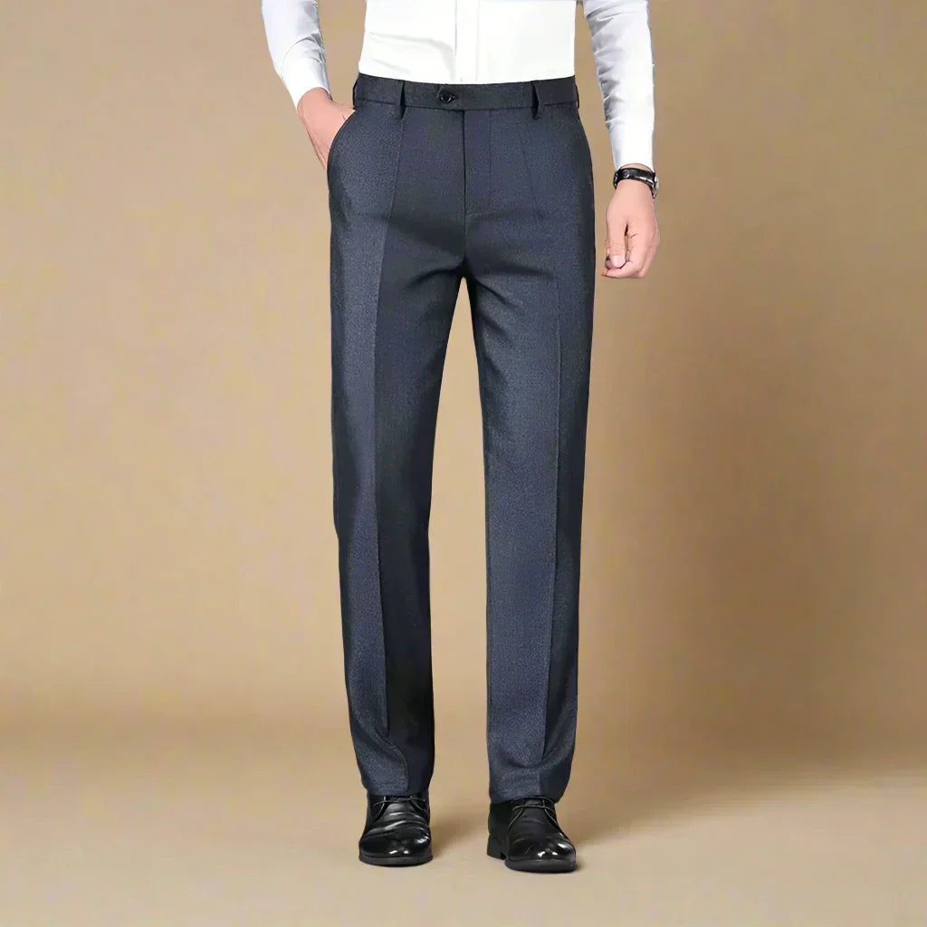 Mens Dress Trousers Non-Iron Formal Regular Fit - BritishMode
