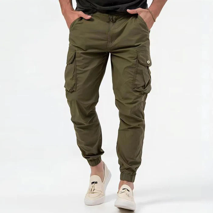 Mens Cargo Pants Slim Fit with Extra Pockets