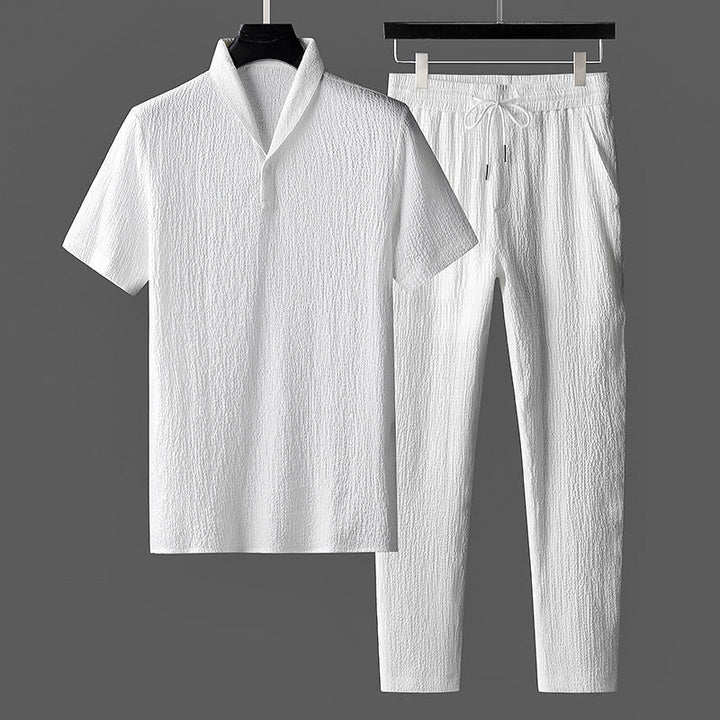 Mens Polo Shirt Set Short Sleeve Casual - BritishMode