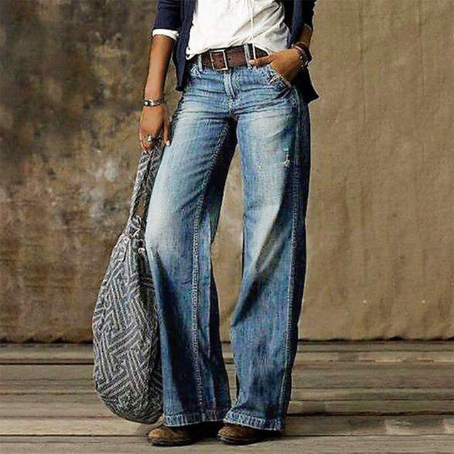 Womens High Waist Jeans Loose Fit