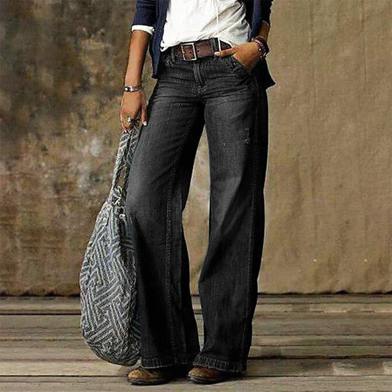 Womens High Waist Jeans Loose Fit