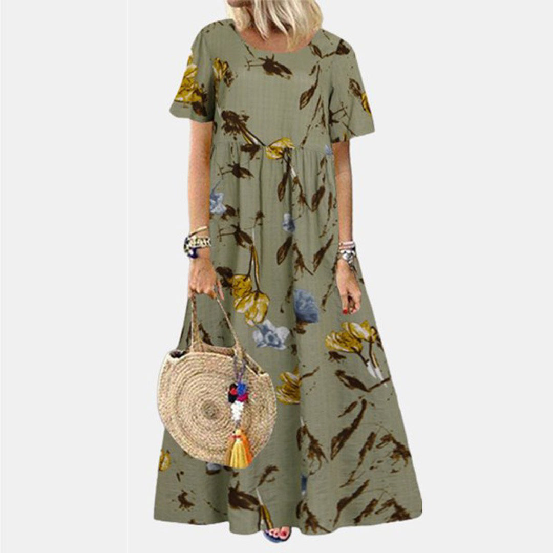 Womens Floor-Length Dress with Side Pockets