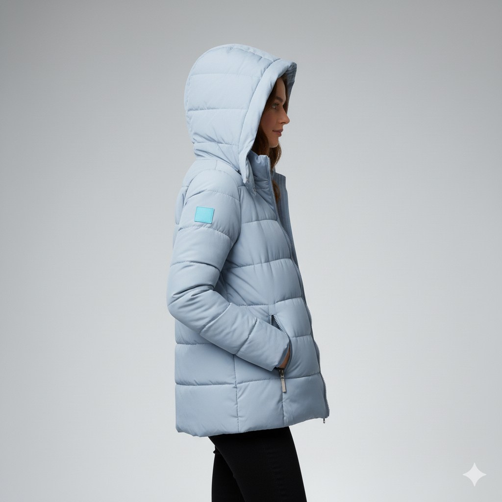 Womens Quilted Puffer Parka with Hood Winter Outerwear