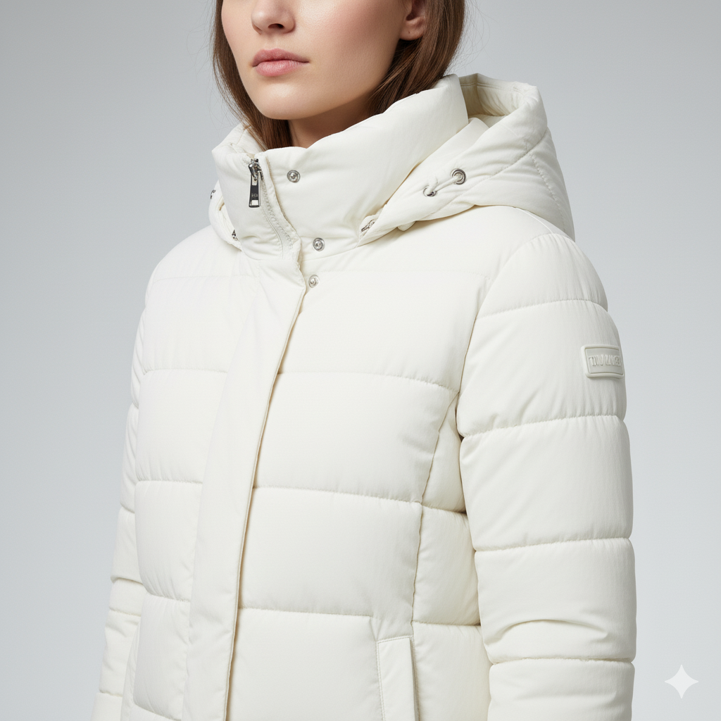 Womens Quilted Puffer Parka with Hood Winter Outerwear
