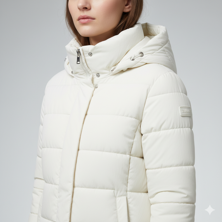 Womens Quilted Puffer Parka with Hood Winter Outerwear
