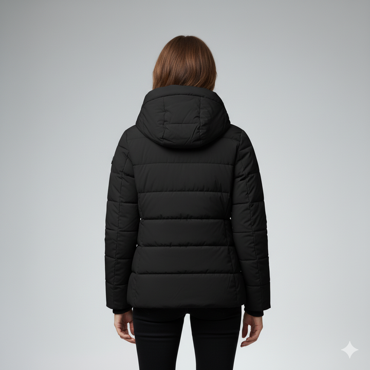 Womens Quilted Puffer Parka with Hood Winter Outerwear