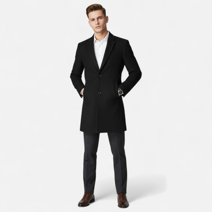 Mens Wool Overcoat Classic Tailored Fit
