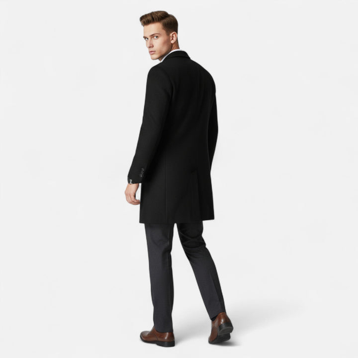 Mens Wool Overcoat Classic Tailored Fit
