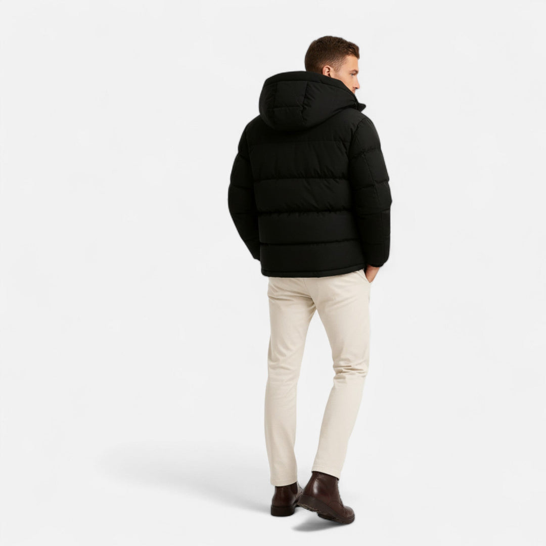 Mens Lightweight Puffer Jacket Insulated Hooded