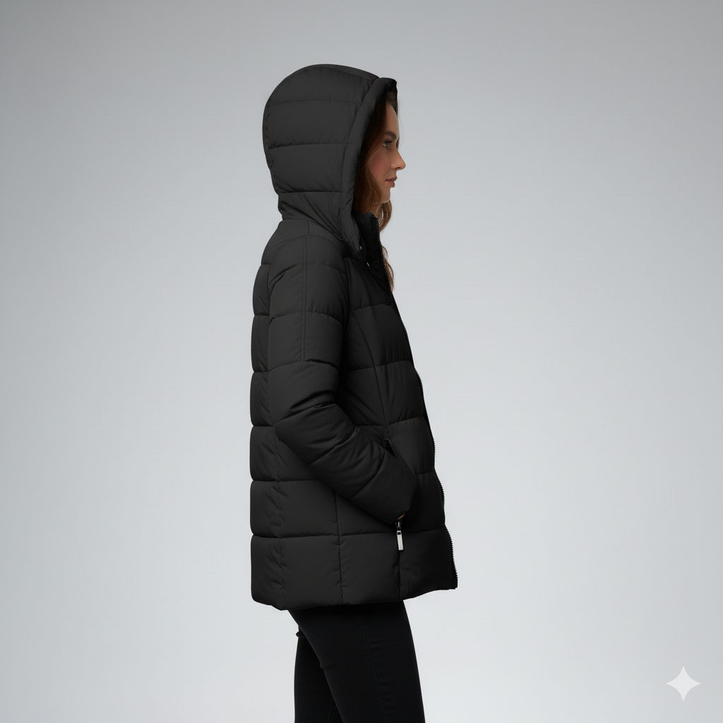 Womens Quilted Puffer Parka with Hood Winter Outerwear