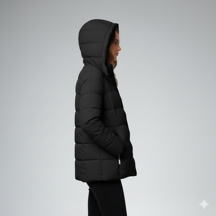 Womens Quilted Puffer Parka with Hood Winter Outerwear