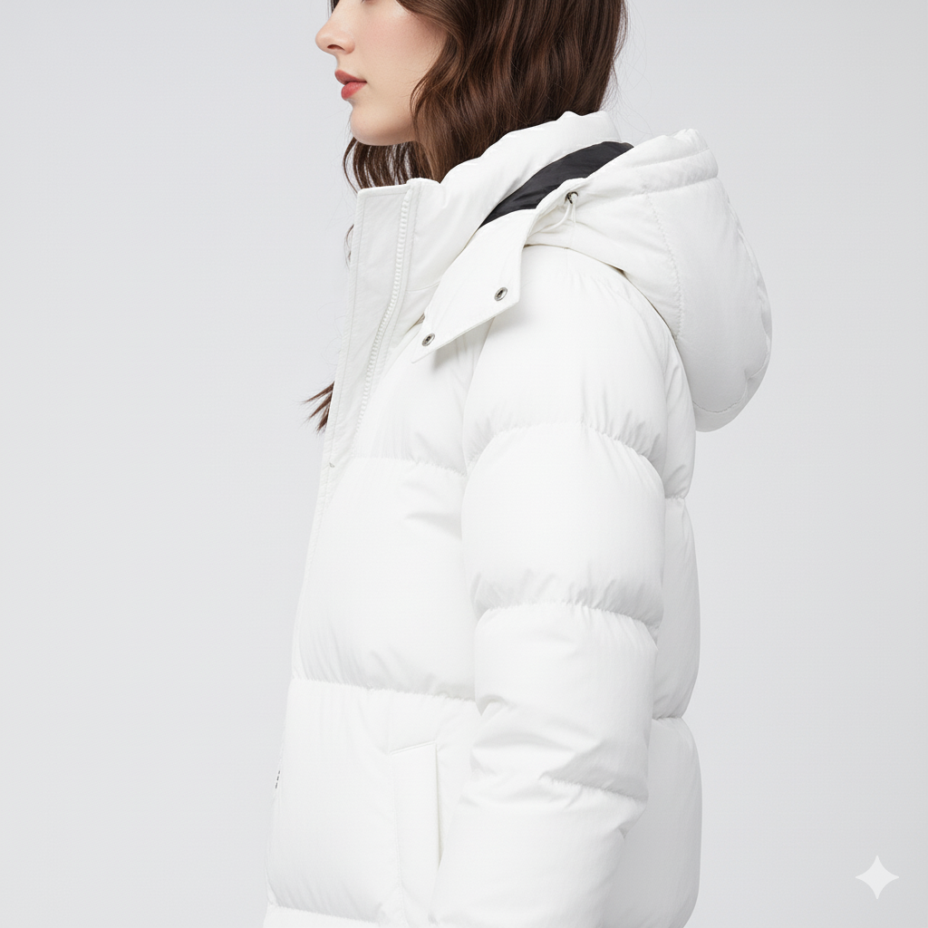 Womens Puffer Jacket Long Fit Winter Outerwear with Pockets
