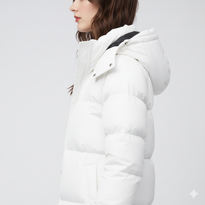 Womens Puffer Jacket Long Fit Winter Outerwear with Pockets