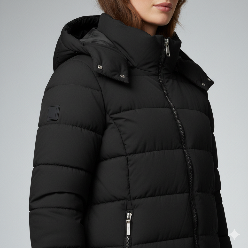 Womens Quilted Puffer Parka with Hood Winter Outerwear