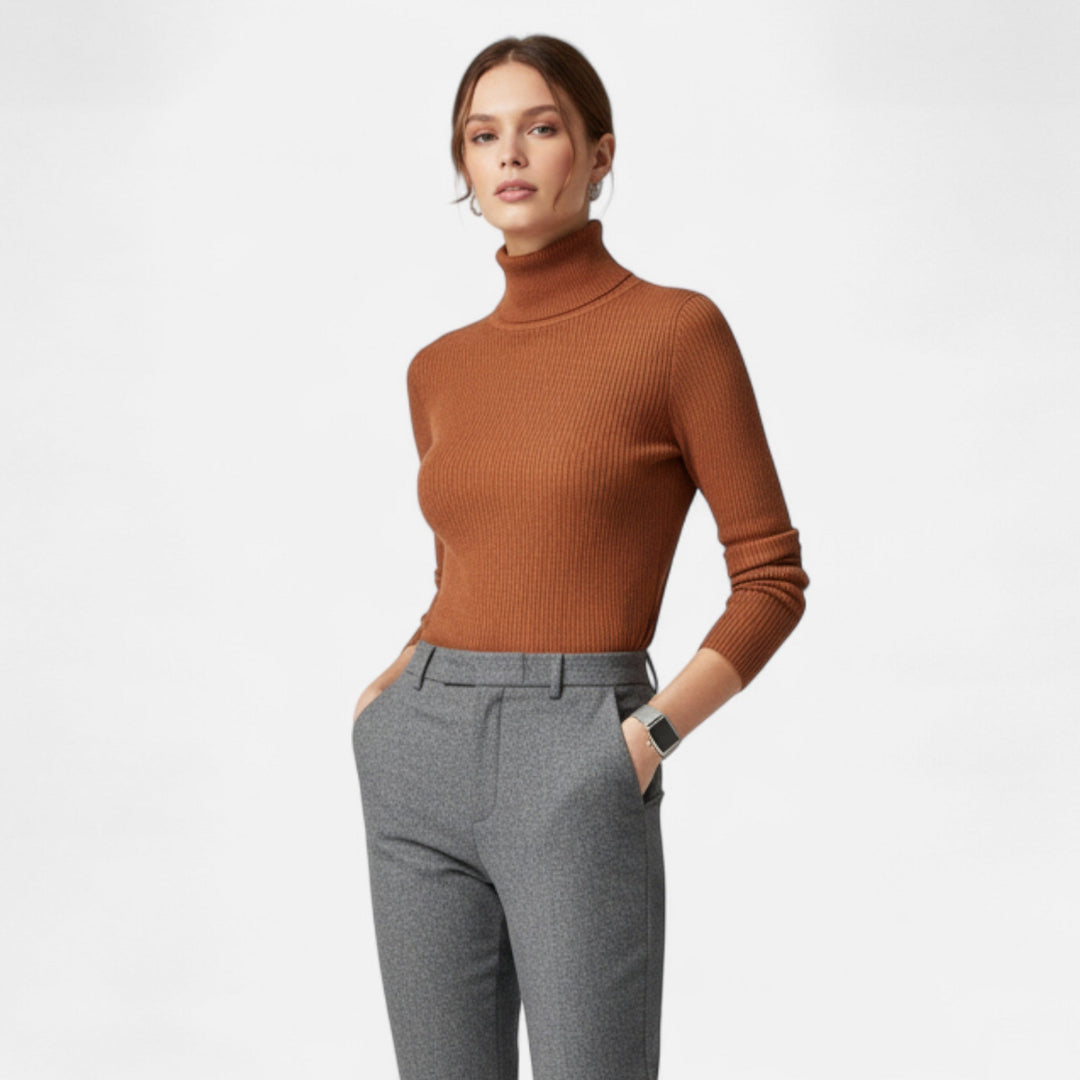 Womens Cashmere Sweater Turtleneck Slim Fit