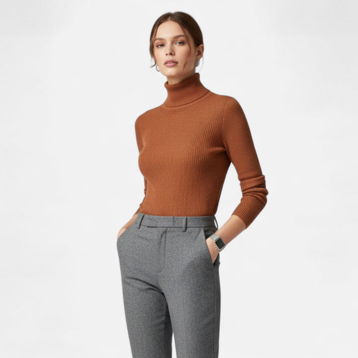 Womens Cashmere Sweater Turtleneck Slim Fit