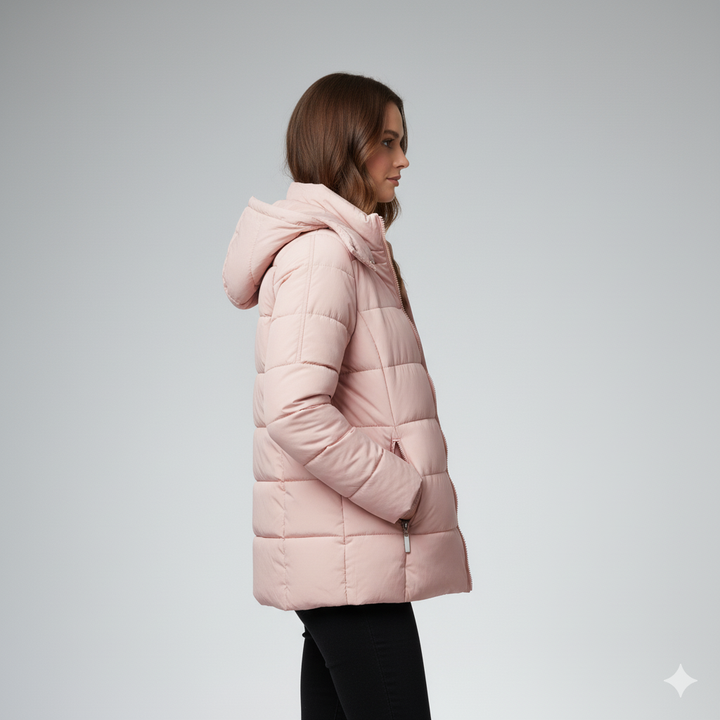 Womens Quilted Puffer Parka with Hood Winter Outerwear