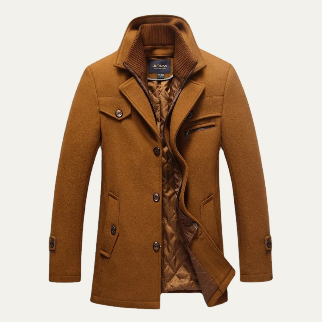 Mens Wool Blend Winter Coat Smart Casual Fit - BritishMode