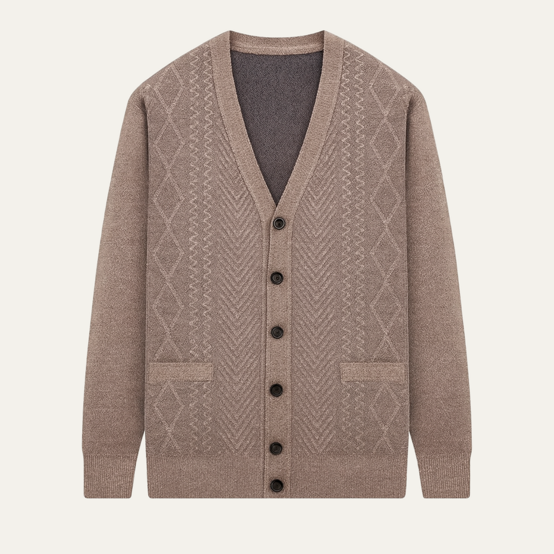 Mens Knit Cardigan Classic Button-Up Style - BritishMode