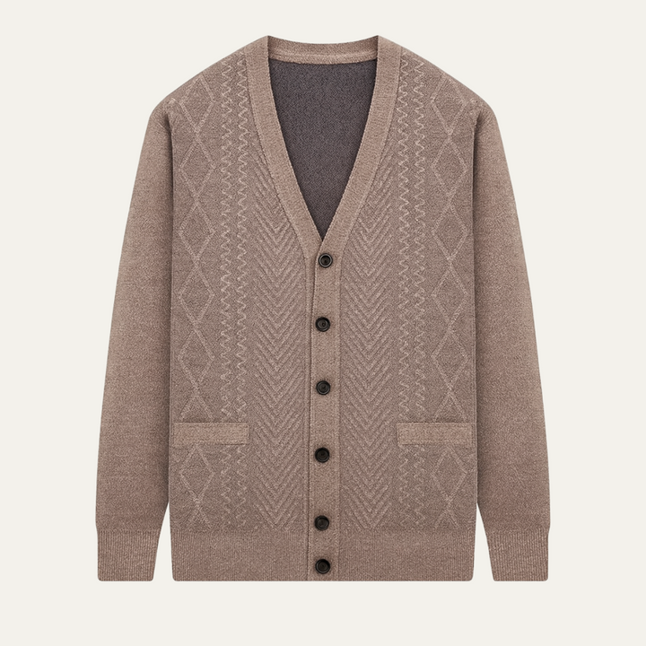 Mens Knit Cardigan Classic Button-Up Style - BritishMode
