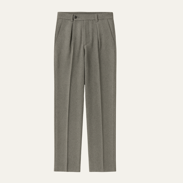 Mens Tailored High Waist Pleated Trousers Elegant Fit - BritishMode
