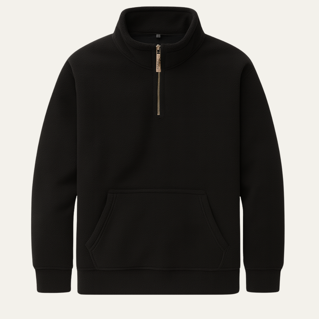 Mens Sherpa Pullover Casual Half Zip - BritishMode