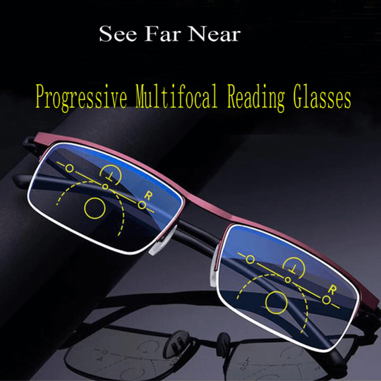 Unisex Multifocal Glasses Comfortable Vision Adaptive Design