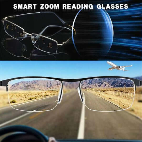 Unisex Multifocal Glasses Comfortable Vision Adaptive Design