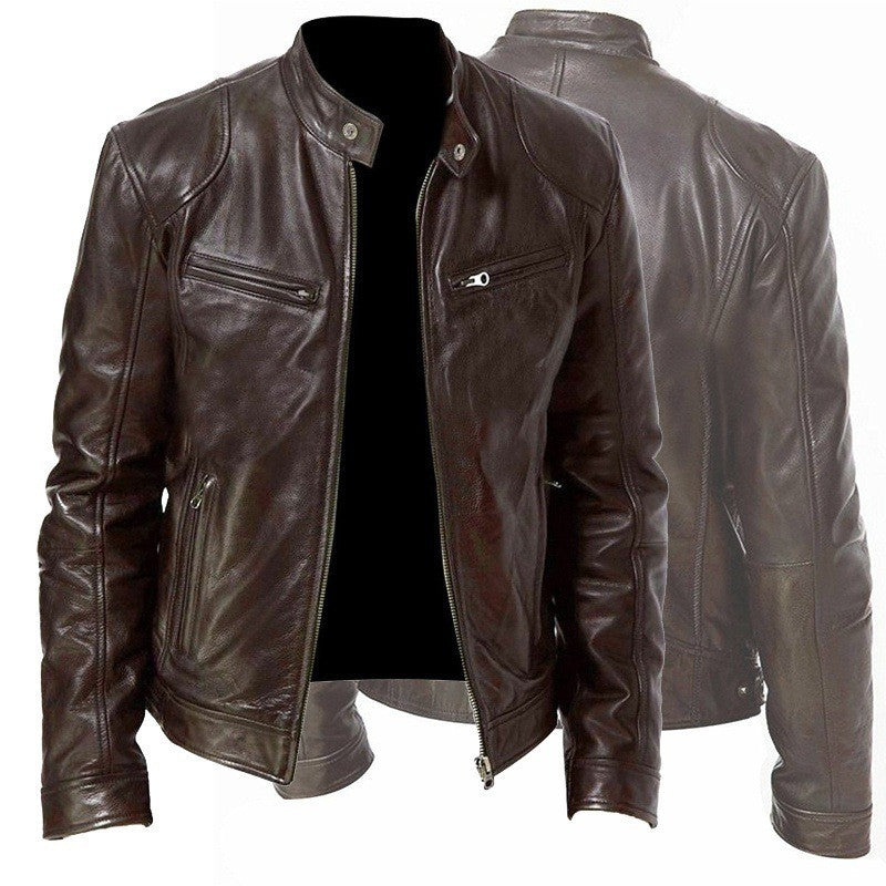 Mens Leather Jacket Classic Fit