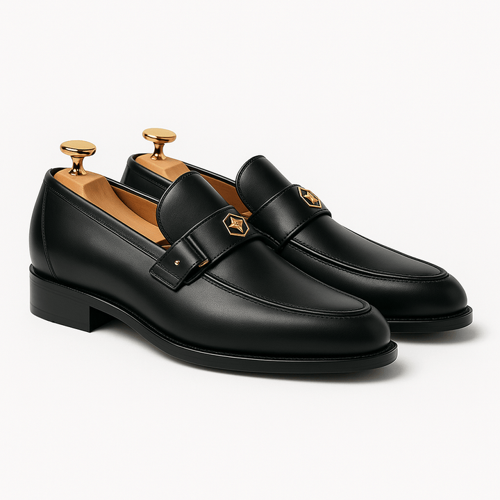 Mens Leather Loafers Clean Cut Slip-On