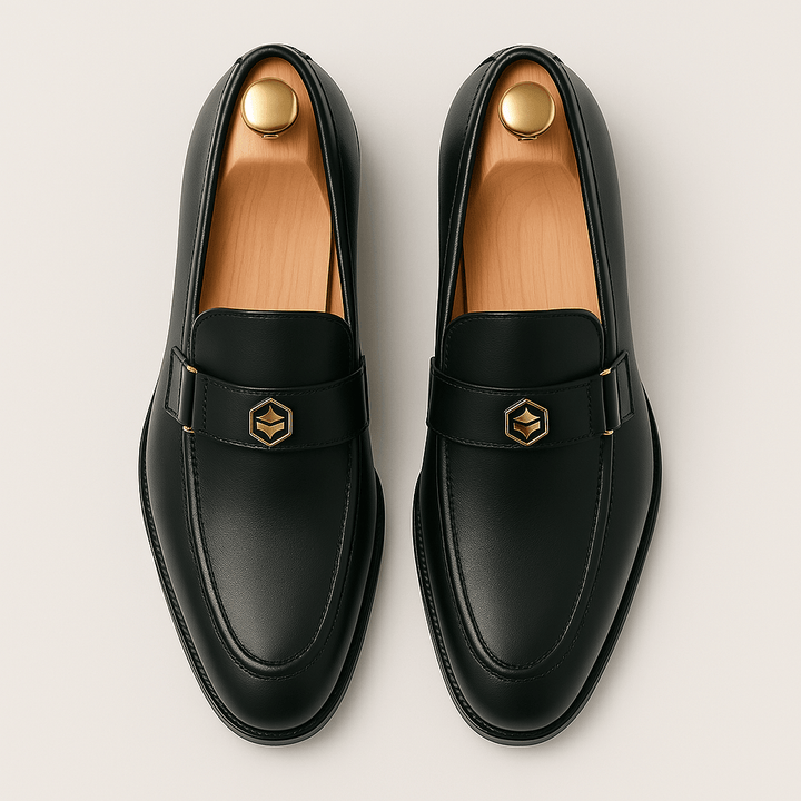 Mens Leather Loafers Clean Cut Slip-On