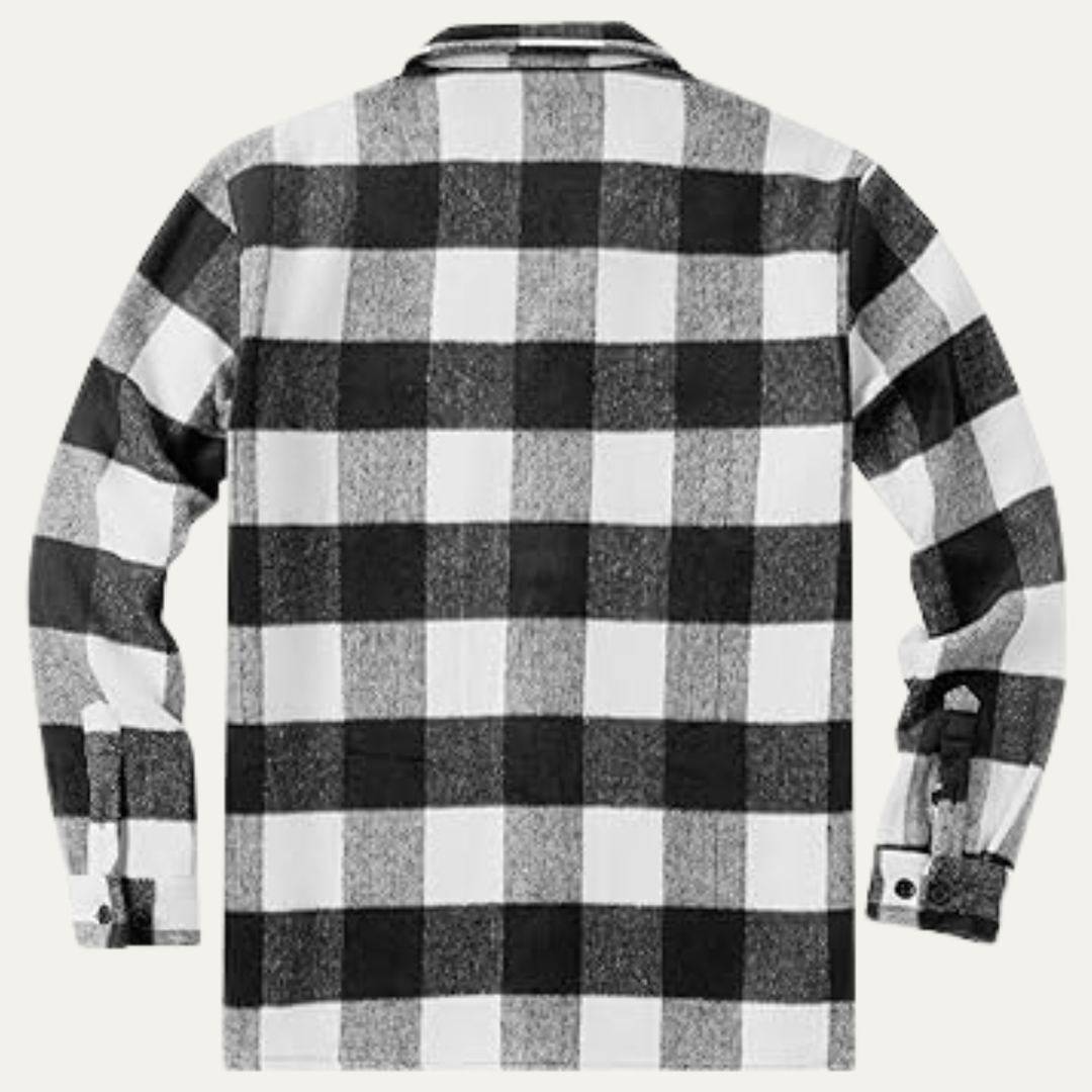 Mens Fleece Jacket Flannel Plaid Relaxed Fit with Pockets