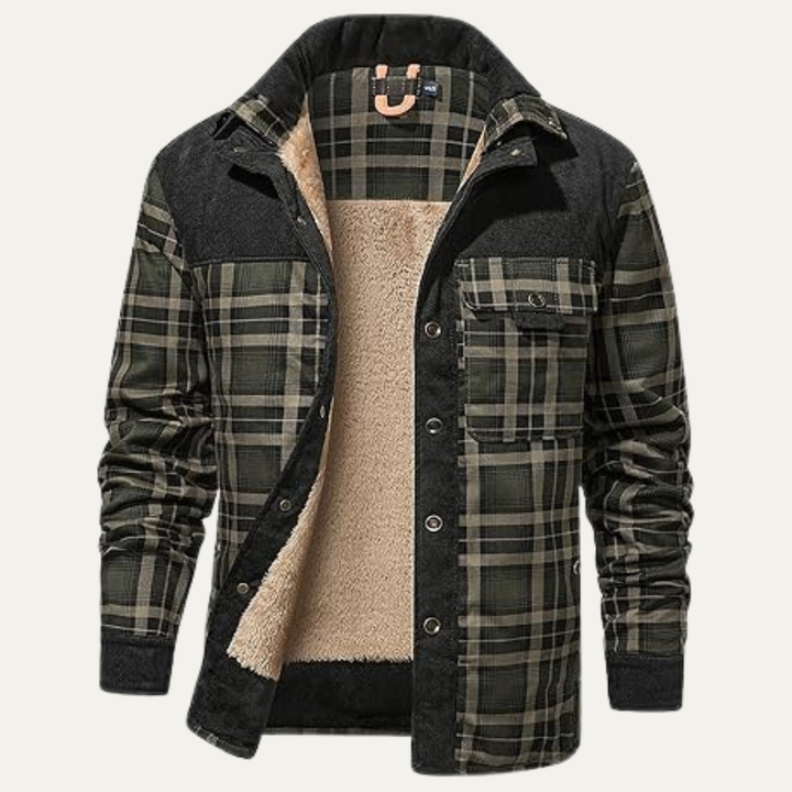 Mens Outdoor Flannel Shirt Jacket Sherpa Lined