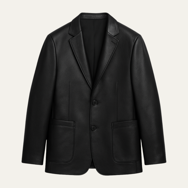 Mens Faux Leather Blazer Jacket Smart Fit Winter - BritishMode