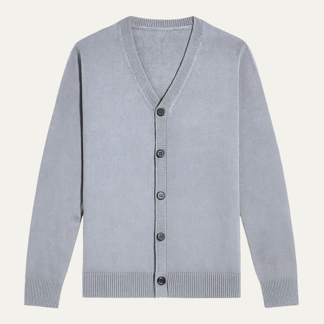 Mens Lightweight Button Cardigan Casual V-Neck - BritishMode