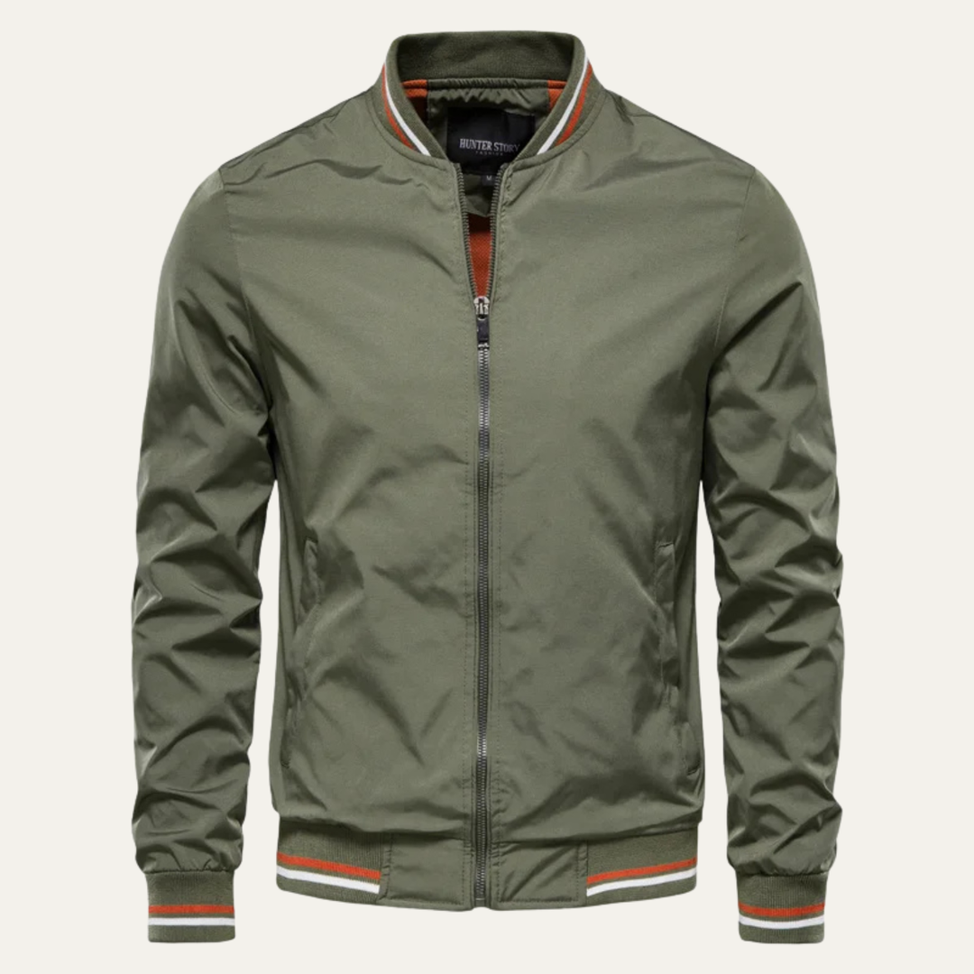 Mens Lightweight Bomber Jacket Zip-Up Casual