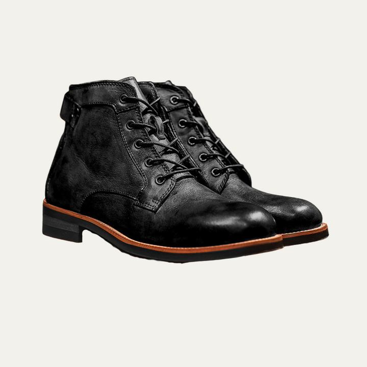 Mens Leather Lace-Up Boots Classic Style - BritishMode