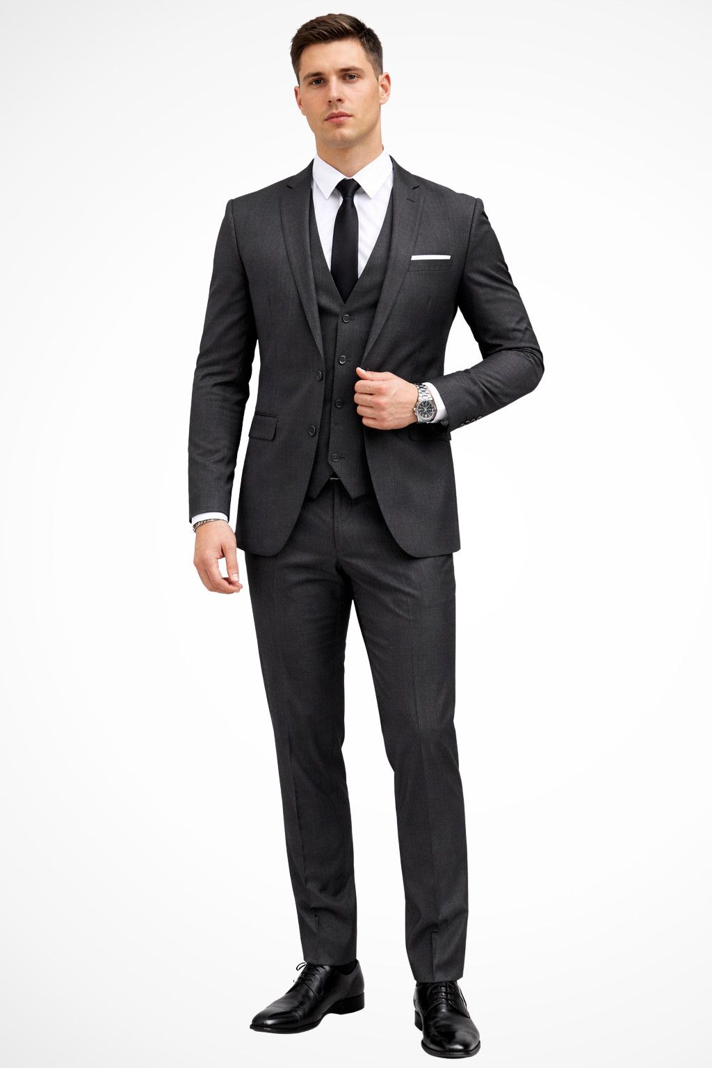 Mens Slim Fit Notch Lapel Suit Wedding Guest