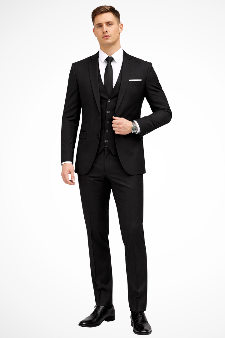Mens Slim Fit Notch Lapel Suit Wedding Guest