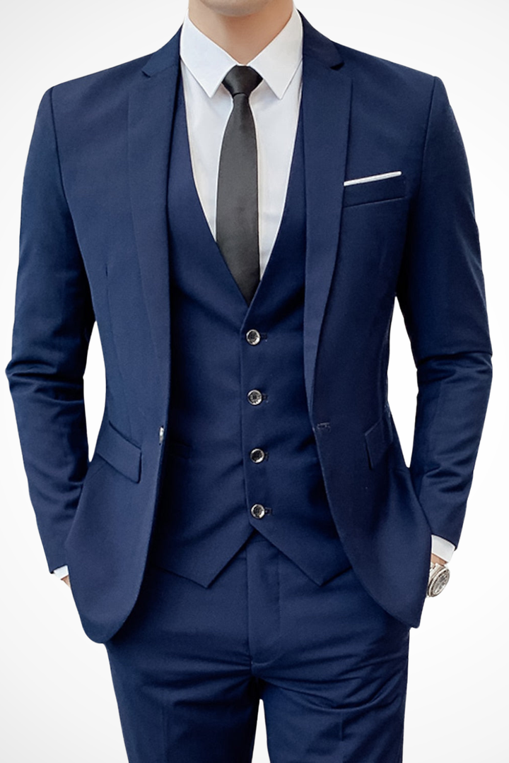 Mens Slim Fit Notch Lapel Suit Wedding Guest
