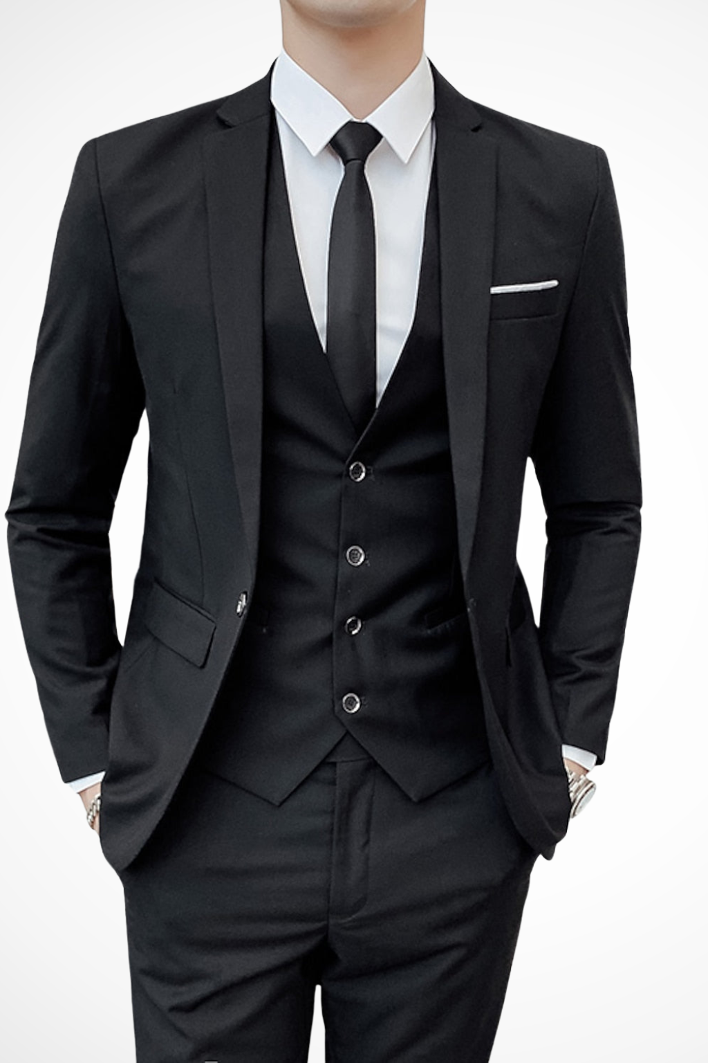 Mens Slim Fit Notch Lapel Suit Wedding Guest