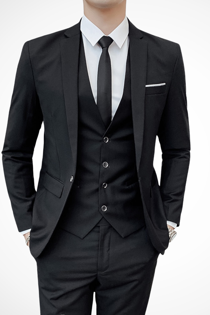 Mens Slim Fit Notch Lapel Suit Wedding Guest