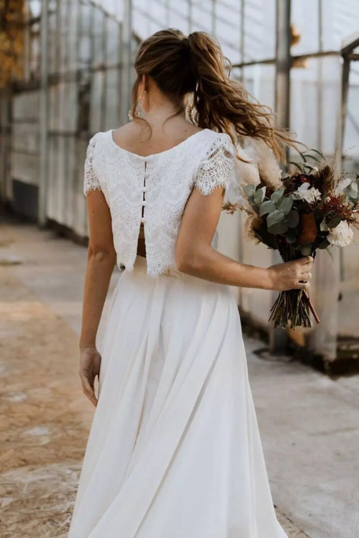 Womens Lace Top and Maxi Skirt Set Wedding Guest